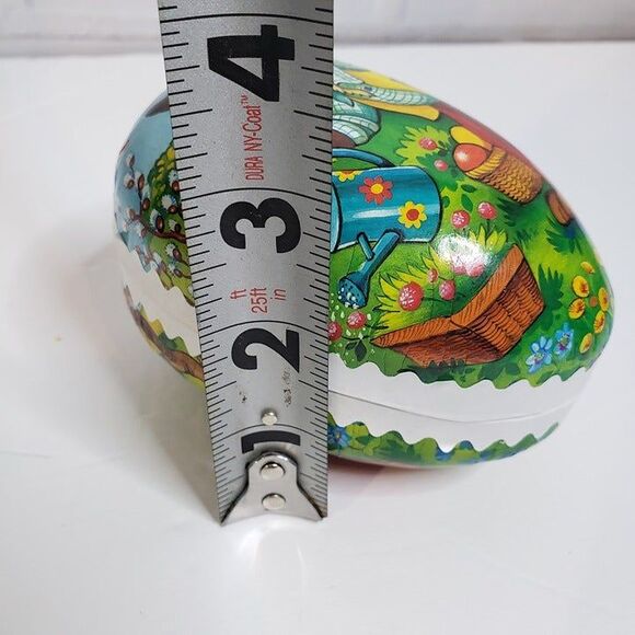 Adorable Vintage Paper Mache Easter Egg Container Box 4" Made in Germany - Picture 9 of 9
